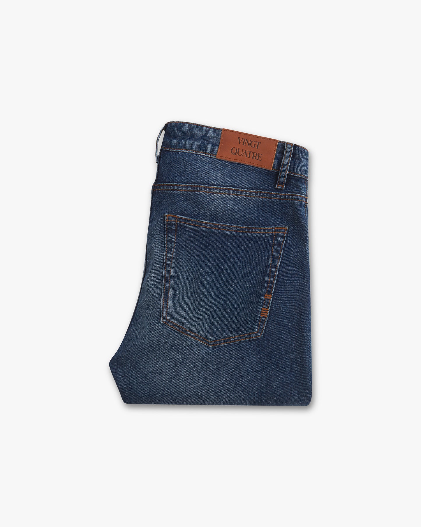 Vingt Quatre Taper Fit Mid Blue Jeans
