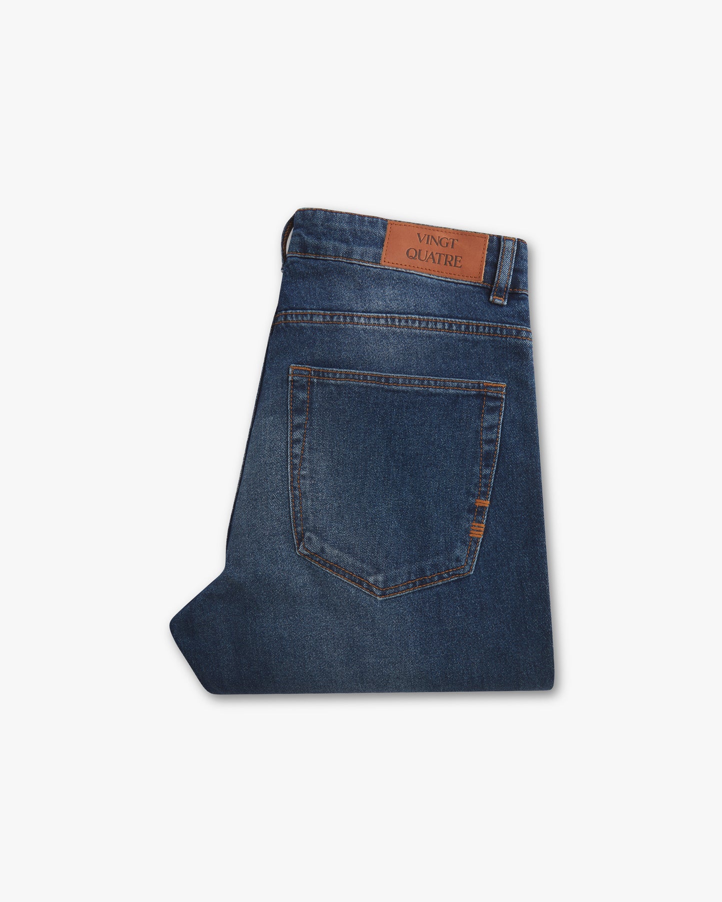 Vingt Quatre Straight Fit Mid Blue Jeans