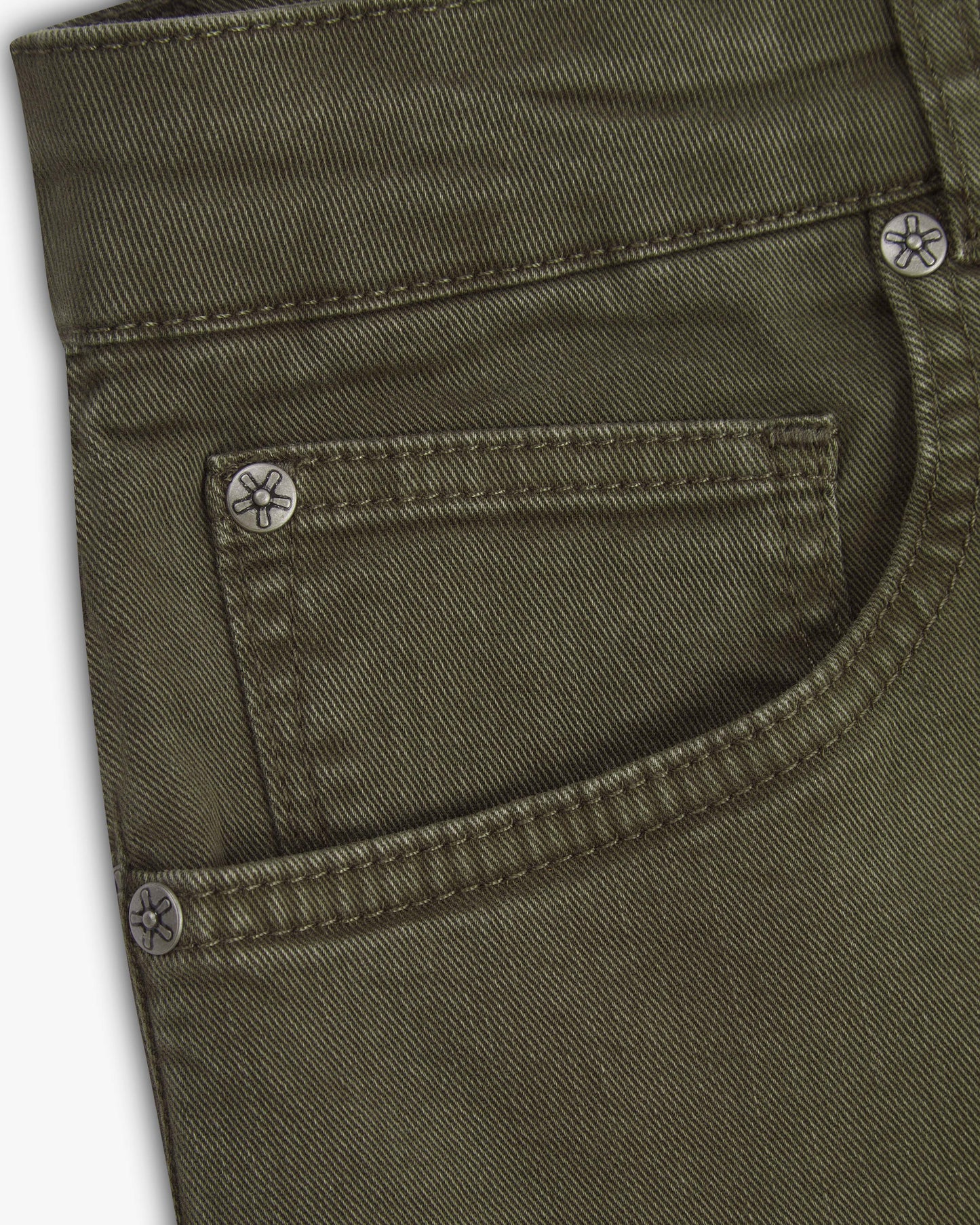 Vingt Quatre Slim Fit Olive Green Garment Dye Jeans