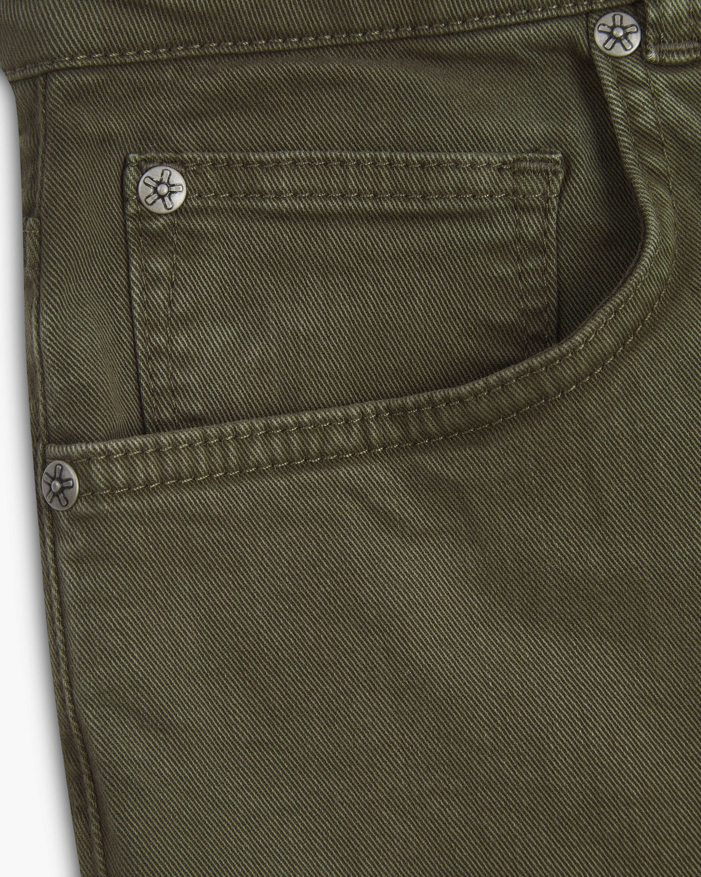 Vingt Quatre Taper Fit Olive Green Garment Dye Jeans