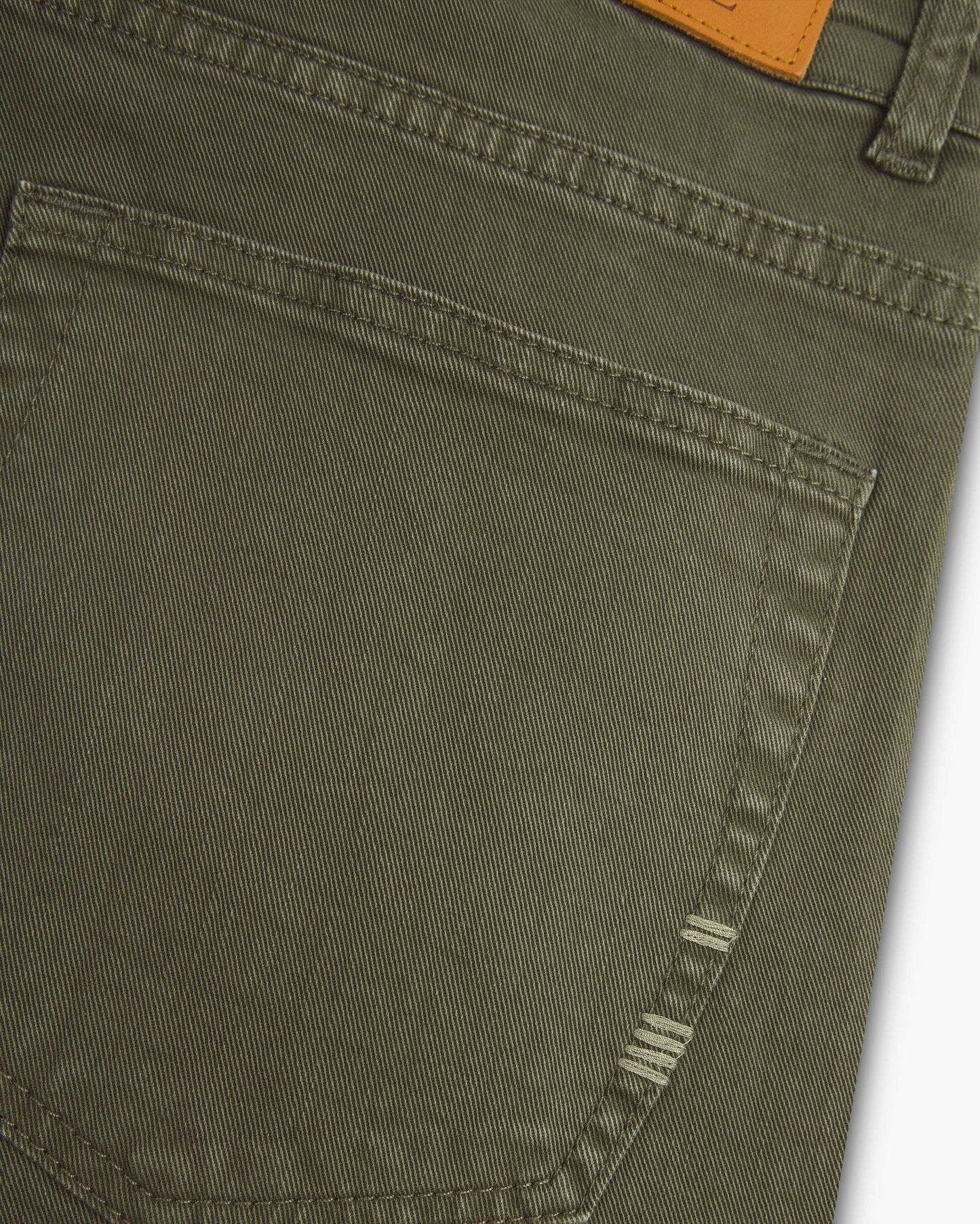 Vingt Quatre Taper Fit Olive Green Garment Dye Jeans