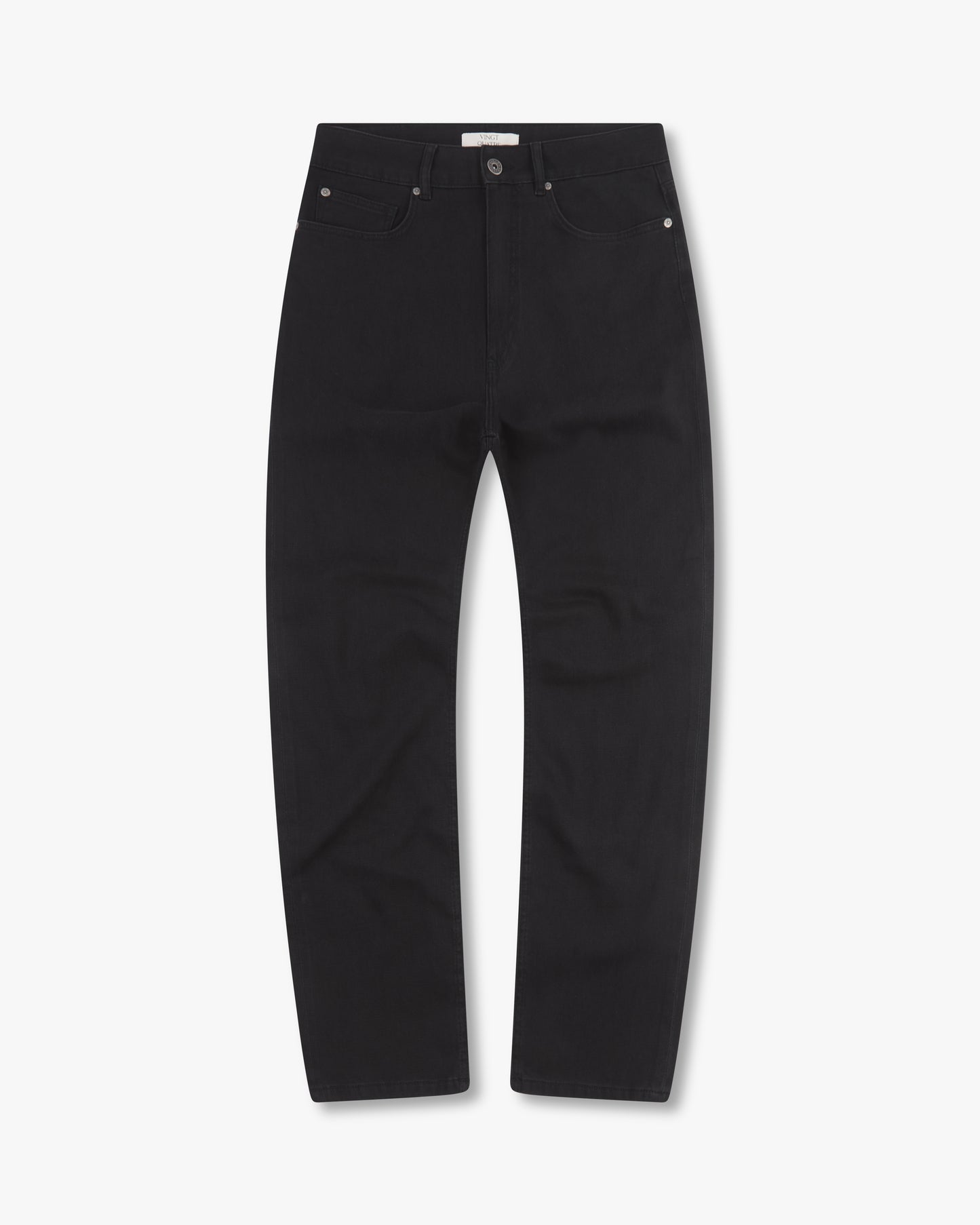 Vingt Quatre Taper Fit Washed Black Jeans