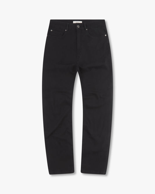 Vingt Quatre Taper Fit Washed Black Jeans