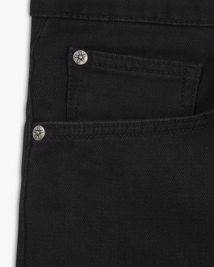 Vingt Quatre Straight Fit Washed Black Jeans