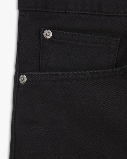 Vingt Quatre Taper Fit Washed Black Jeans