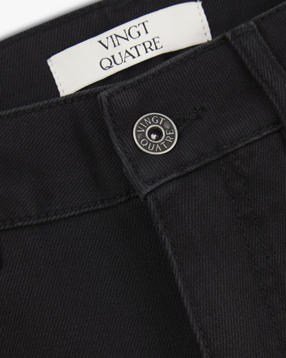 Vingt Quatre Straight Fit Washed Black Jeans