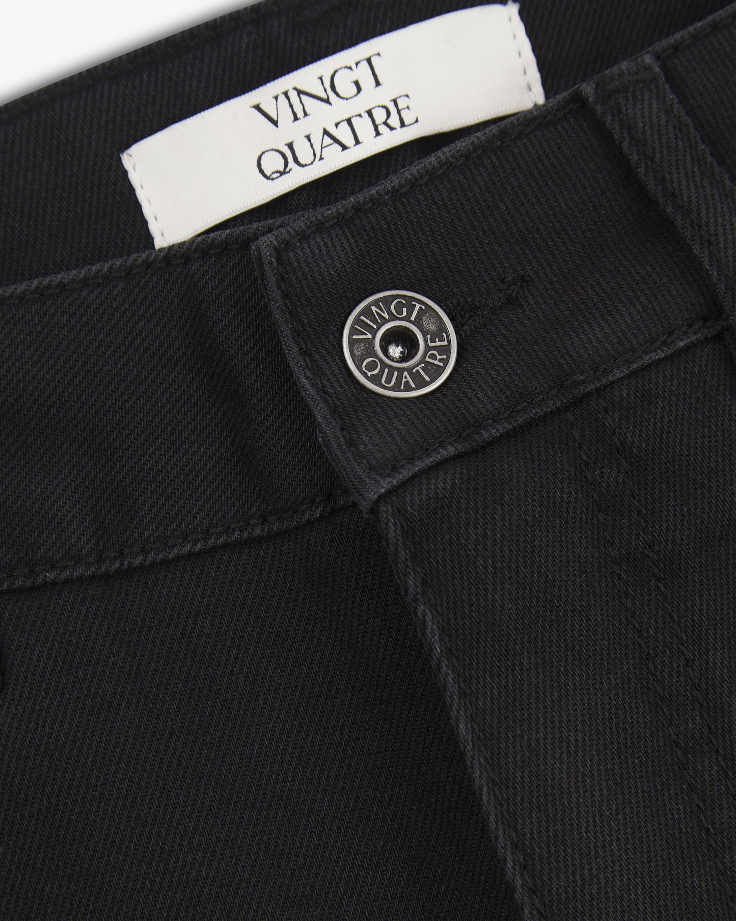 Vingt Quatre Taper Fit Washed Black Jeans
