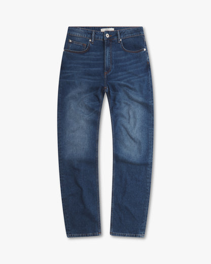 Vingt Quatre Taper Fit Mid Blue Jeans