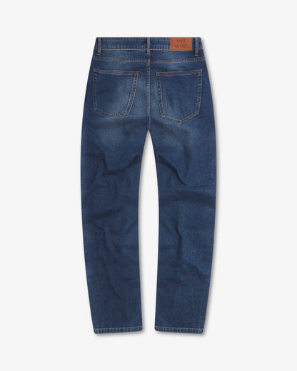 Vingt Quatre Taper Fit Mid Blue Jeans
