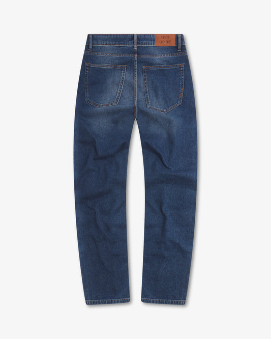 Vingt Quatre Taper Fit Mid Blue Jeans