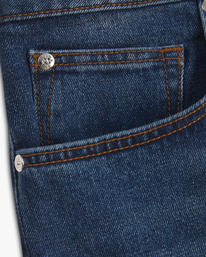 Vingt Quatre Taper Fit Mid Blue Jeans