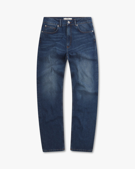 Vingt Quatre Straight Fit Mid Blue Jeans