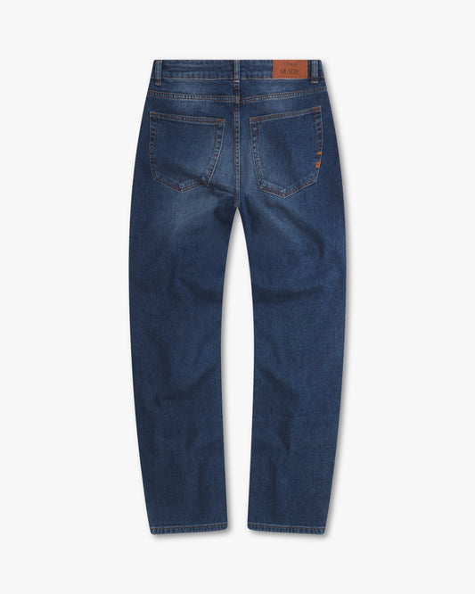 Vingt Quatre Straight Fit Mid Blue Jeans
