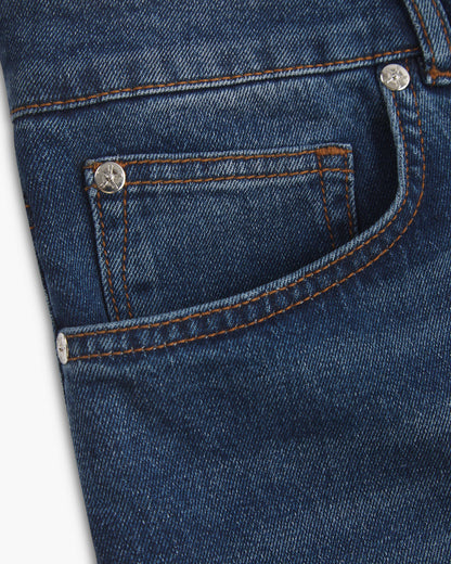 Vingt Quatre Straight Fit Mid Blue Jeans