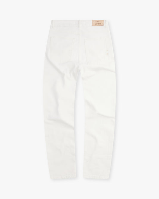 Vingt Quatre Slim Fit Chalk White Garment Dye Jeans