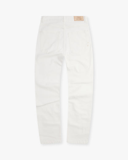 Vingt Quatre Taper Fit Chalk White Garment Dye Jeans