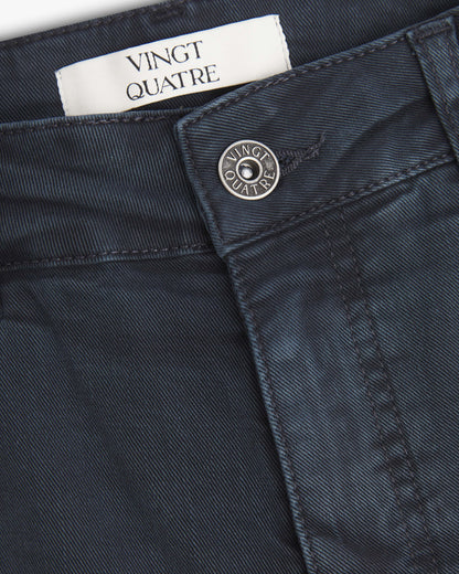 Vingt Quatre Taper Fit Navy Garment Dye Jeans