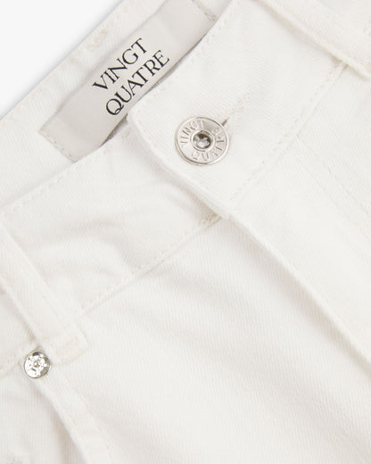 Vingt Quatre Slim Fit Chalk White Garment Dye Jeans