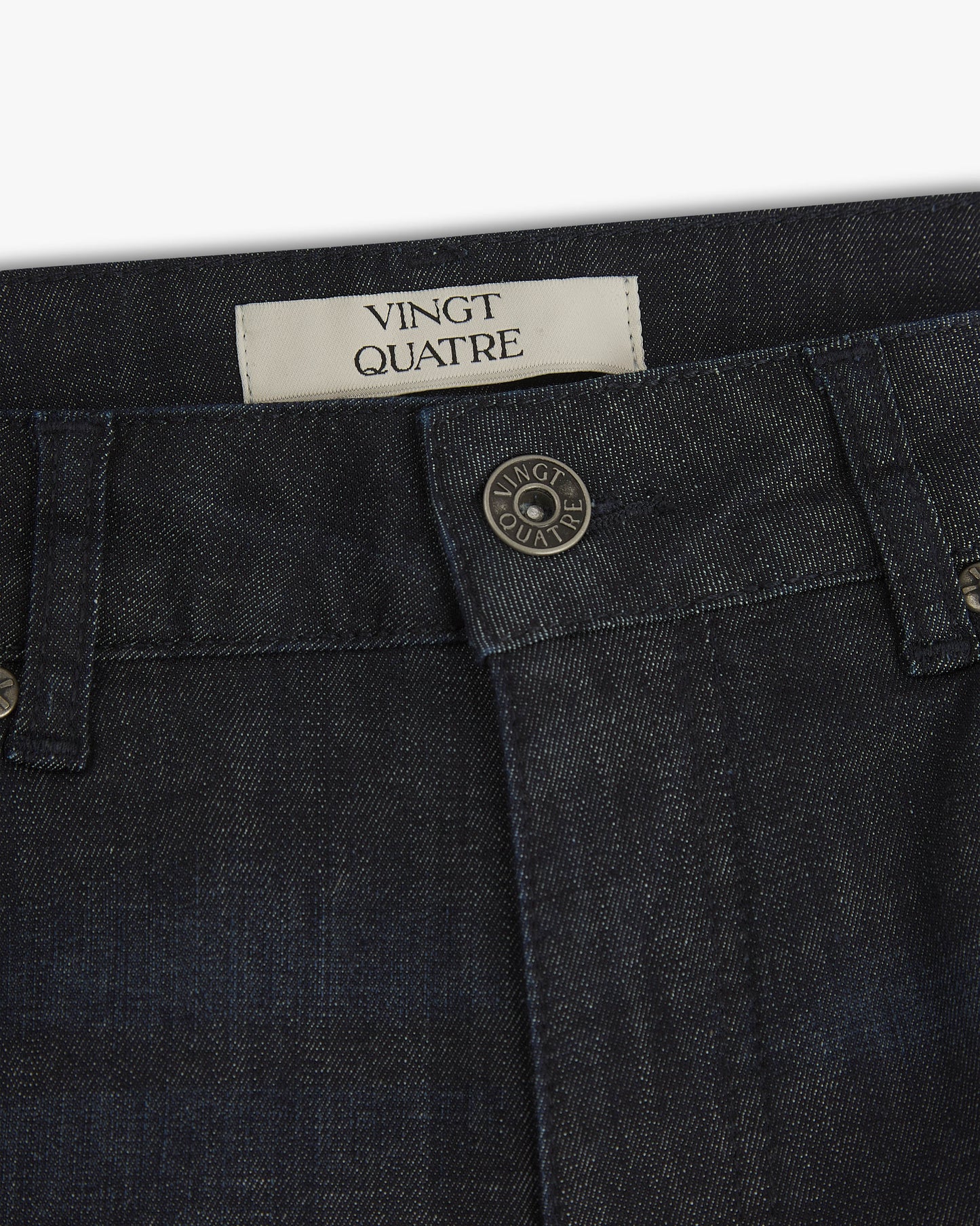 Vingt Quatre Taper Fit Linen Blend Deep Blue Jeans