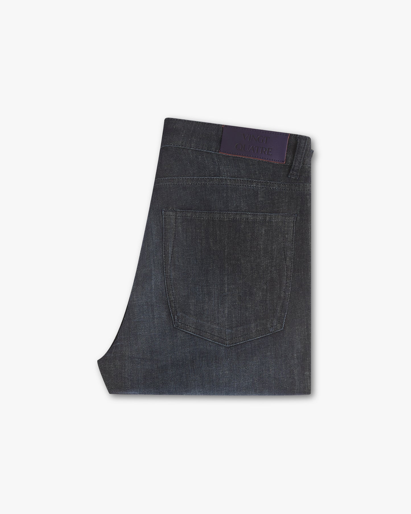Vingt Quatre Taper Fit Linen Blend Deep Blue Jeans