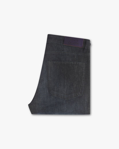 Vingt Quatre Taper Fit Linen Blend Deep Blue Jeans