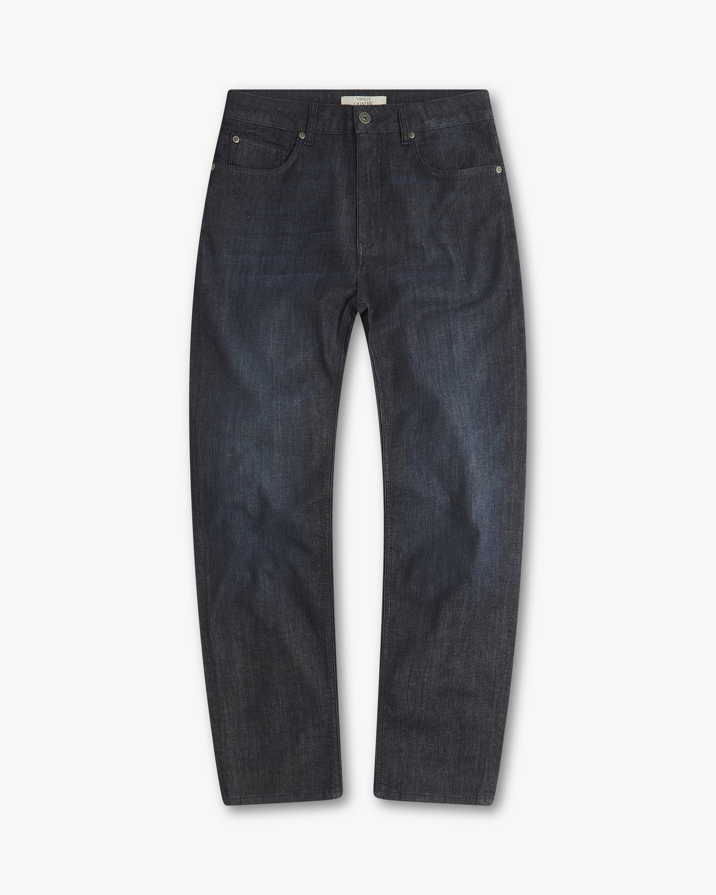 Vingt Quatre Taper Fit Linen Blend Deep Blue Jeans