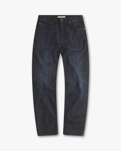 Vingt Quatre Taper Fit Linen Blend Deep Blue Jeans
