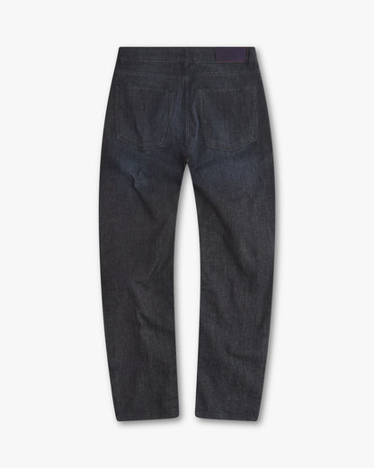 Vingt Quatre Taper Fit Linen Blend Deep Blue Jeans