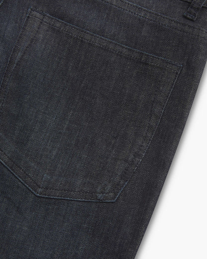 Vingt Quatre Taper Fit Linen Blend Deep Blue Jeans