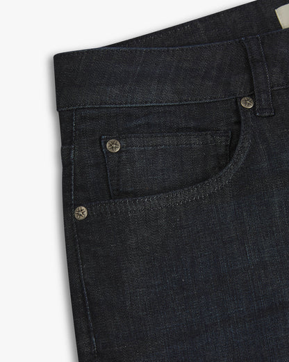 Vingt Quatre Taper Fit Linen Blend Deep Blue Jeans