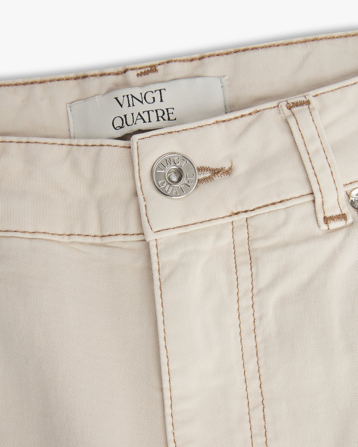 Vingt Quatre Taper Fit Ivory Jeans