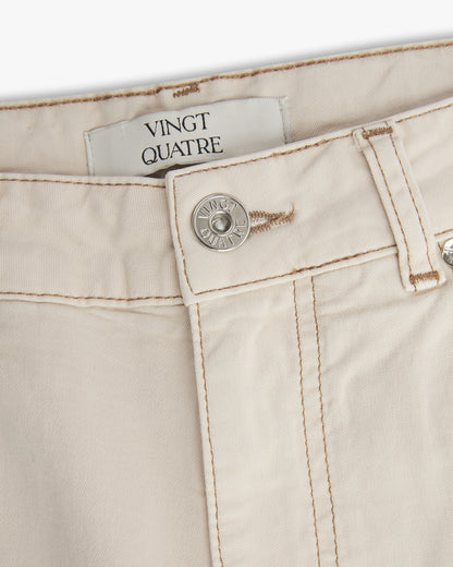Vingt Quatre Taper Fit Ivory Jeans